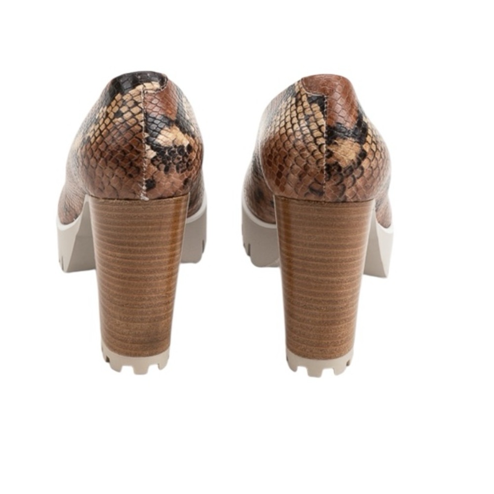 New In Box Luca Grossi Oriana 3901 Cognac Python Print Heels Size 38/US 8 - Picture 4 of 14